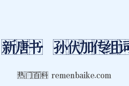 新唐书·孙伏加传组词是什么意思的图片